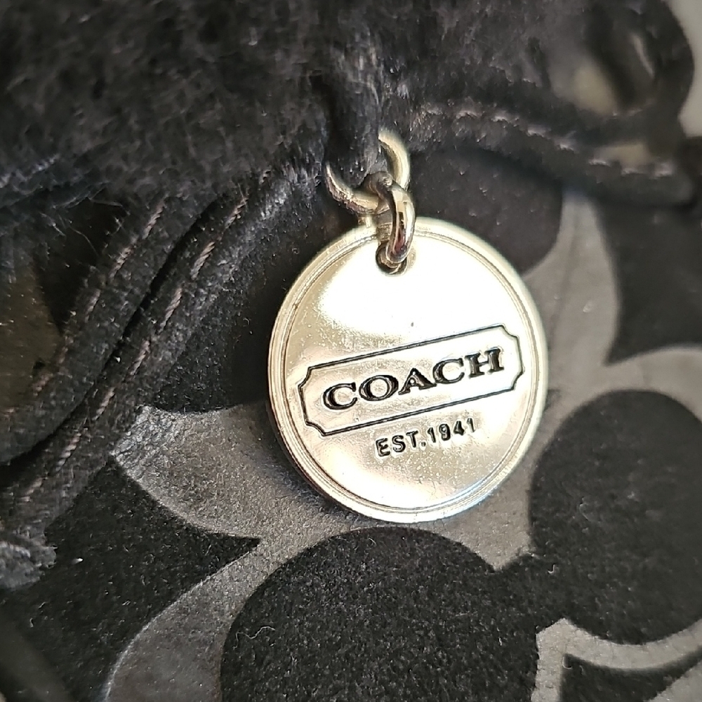 Coach Carra Signature C Size 7 Faux Fur Trim Slide Slippers Legacy Stripe - Picture 6 of 8